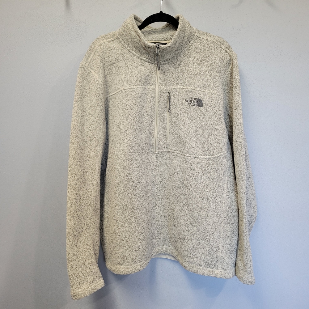 The North Face Men's Heathered Gray Zip-Up Sweater